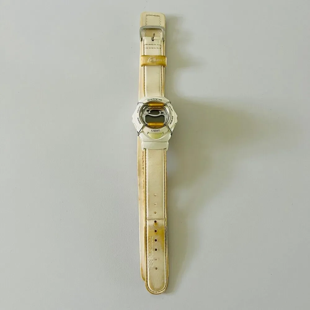 CASIO Baby-G White Replaceable Leather Strap Watch BGM-101